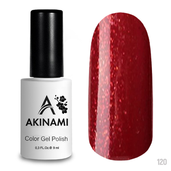 120 Akinami Color Gel Polish Glitter Red 9мл.