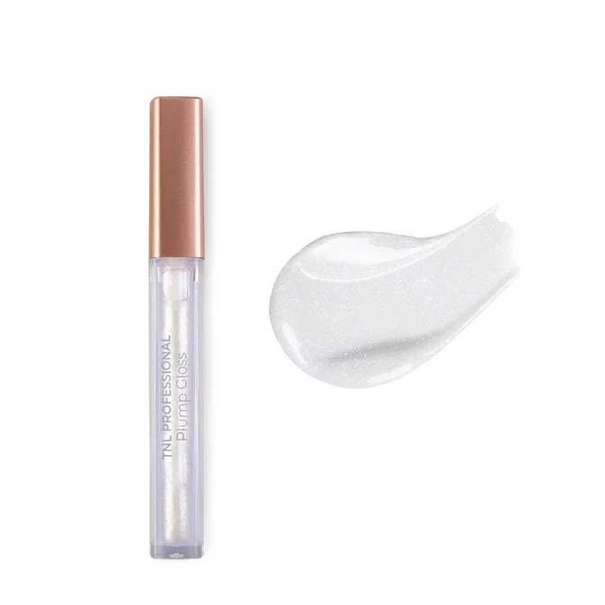 Блеск-плампер для губ Plump Gloss, увлажнение и увеличение - №1 прозрачный с шиммером, TNL Professio